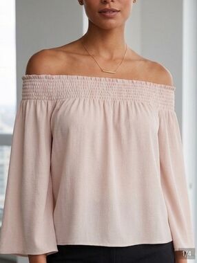 Talula Off-Shoulder Blush Blouse